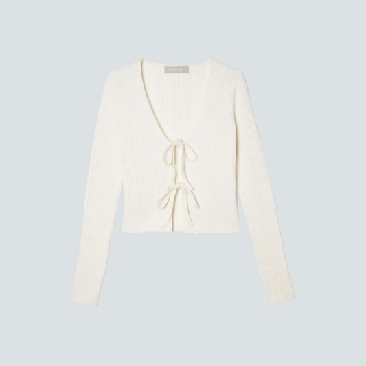 The Cotton-Merino Front-Tie Top | Snowflake