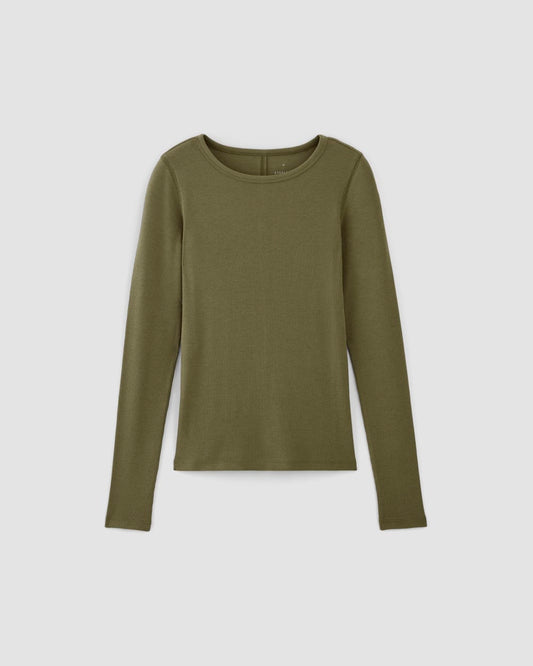 The Luxe Rib Long-Sleeve Crew | Kalamata