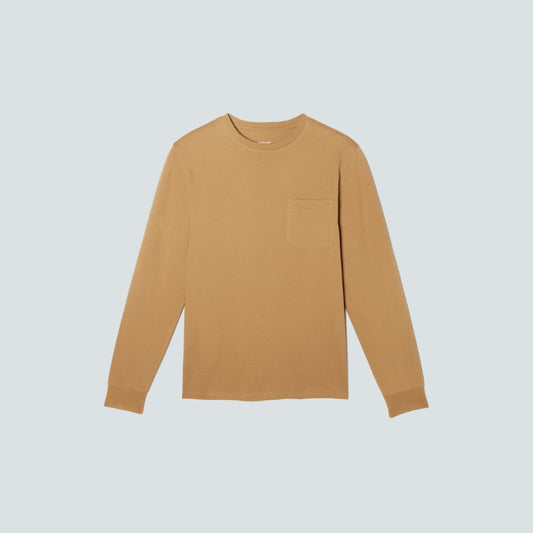 The Organic Cotton Long-Sleeve Pocket Tee | Dark Brown