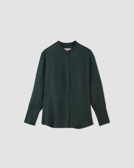 The Hammered Satin Popover Shirt | Scarab