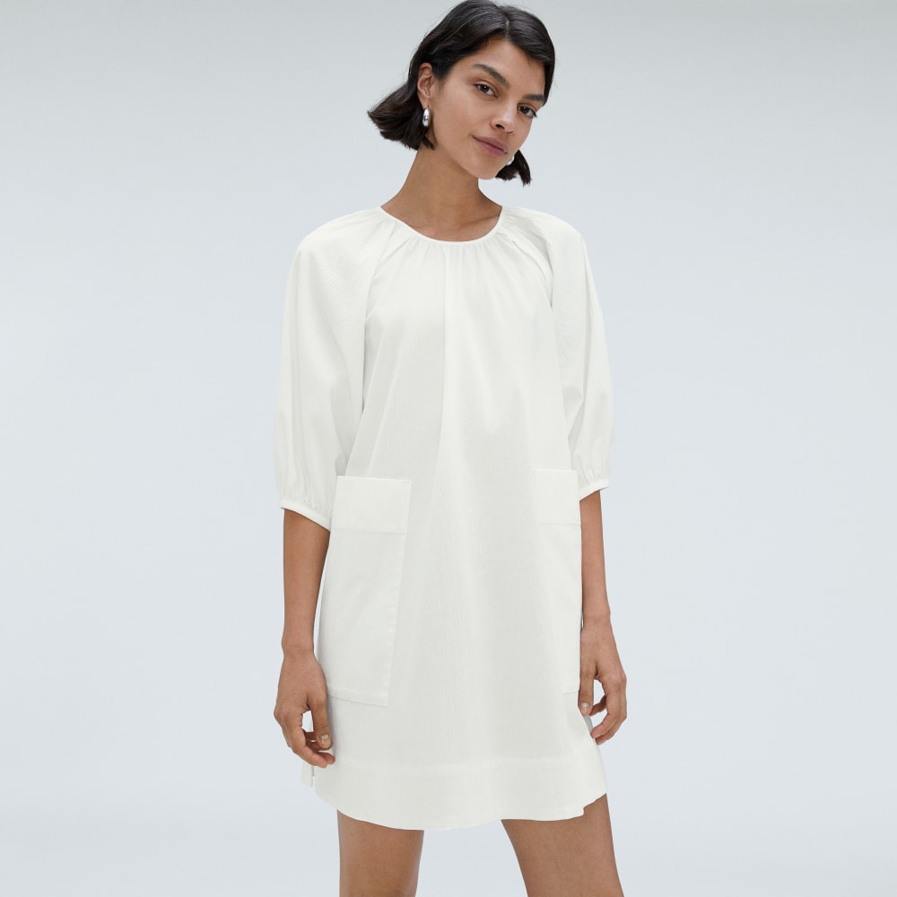 The Seersucker Puff Sleeve Dress | White