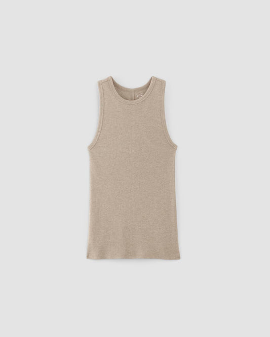 The Luxe Rib Racerback Tank | Heathered Tan