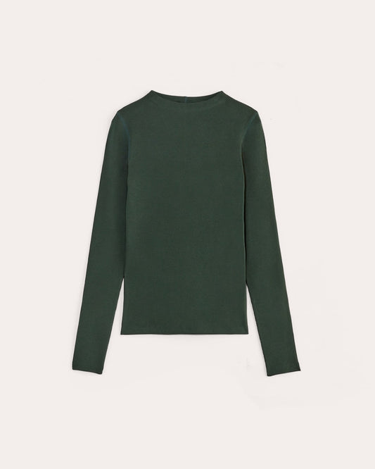 The Luxe Rib Funnel-Neck Tee | Scarab