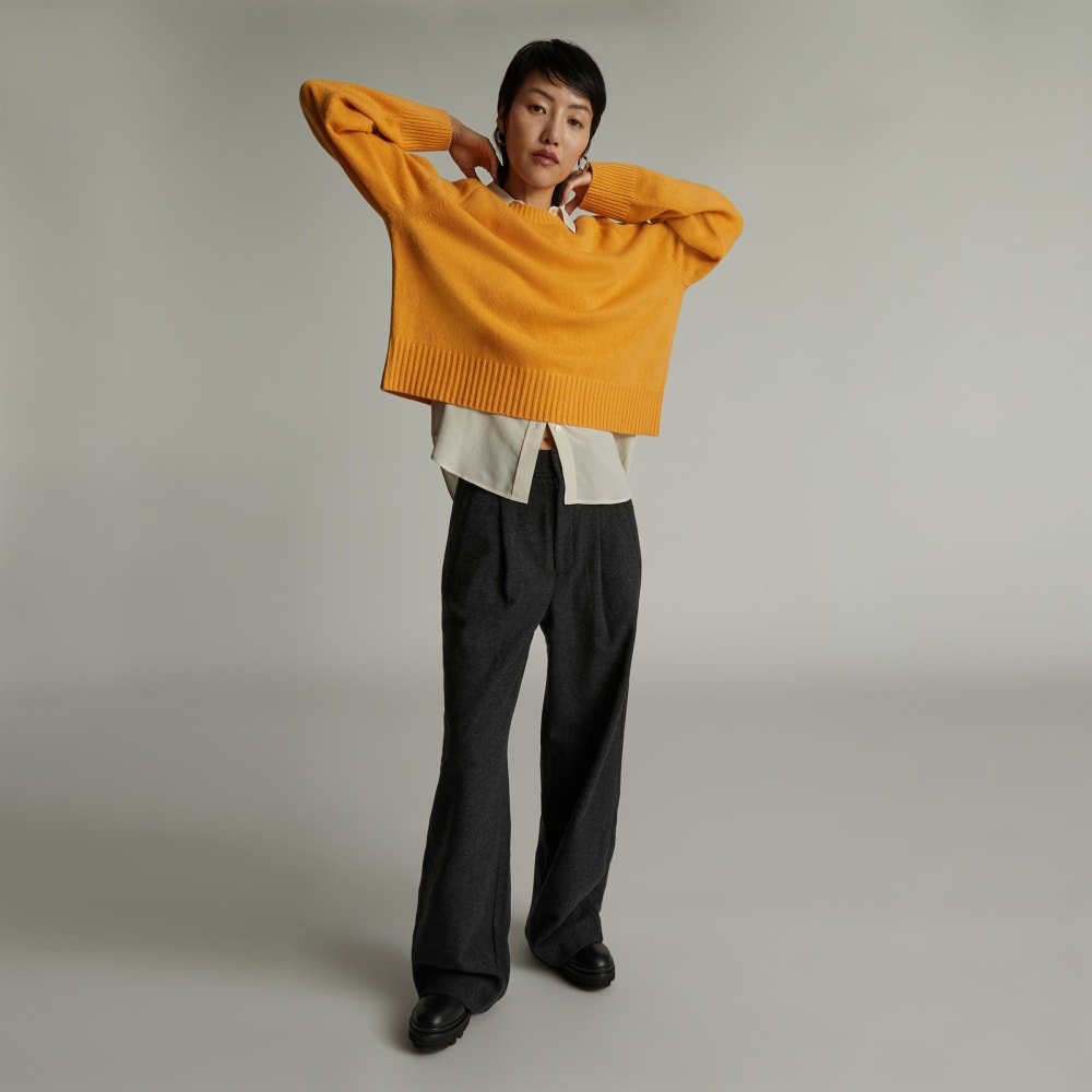 The Cashmere Boxy Crew | Kumquat