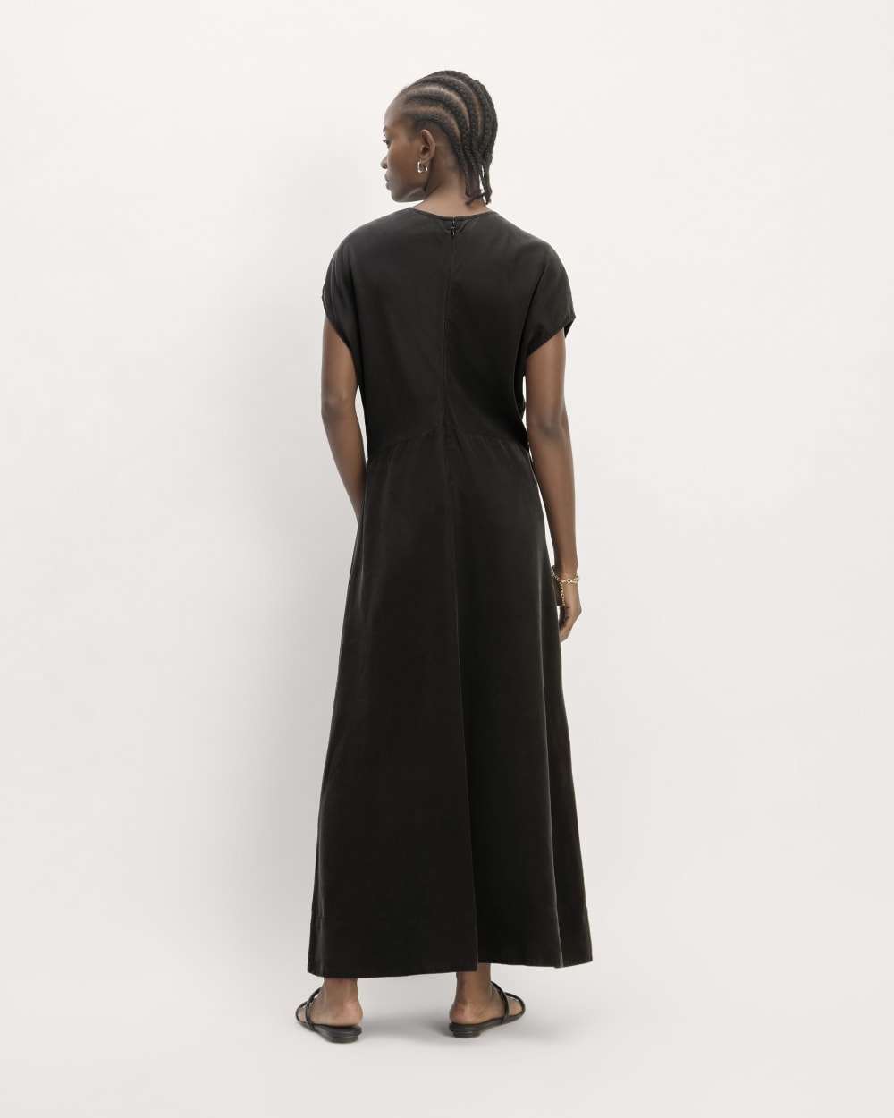 The TENCEL™ Short-Sleeve Midi Dress | Black