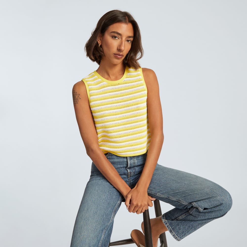 The Crochet Knit Cami | Canvas / Lemon