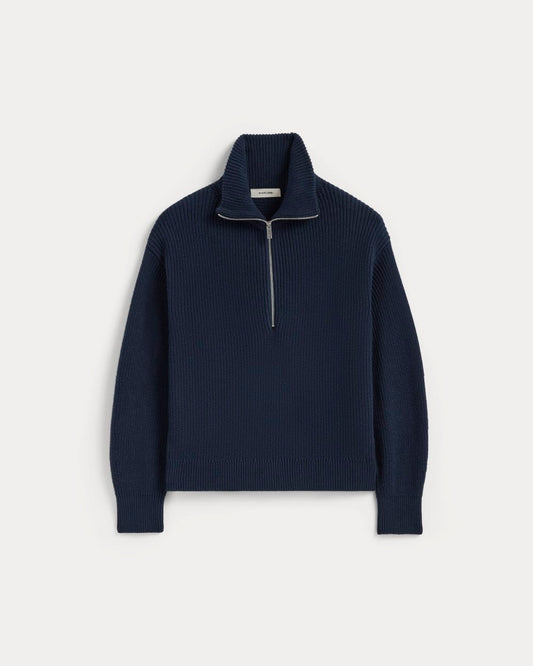 The Half-Zip in Everyday Cotton | Navy