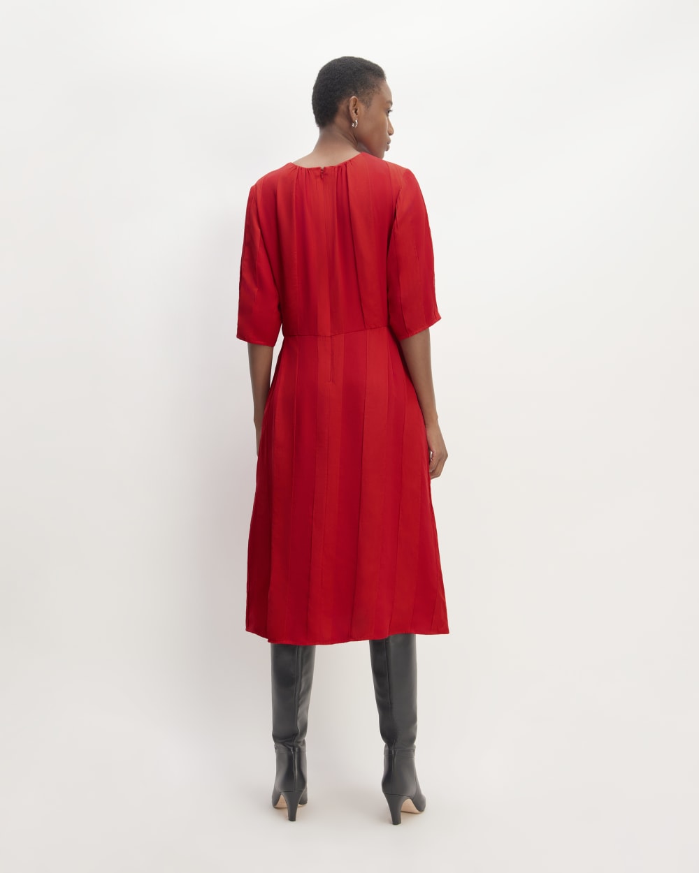 The City Stripe Ruched Dress | Haute Red