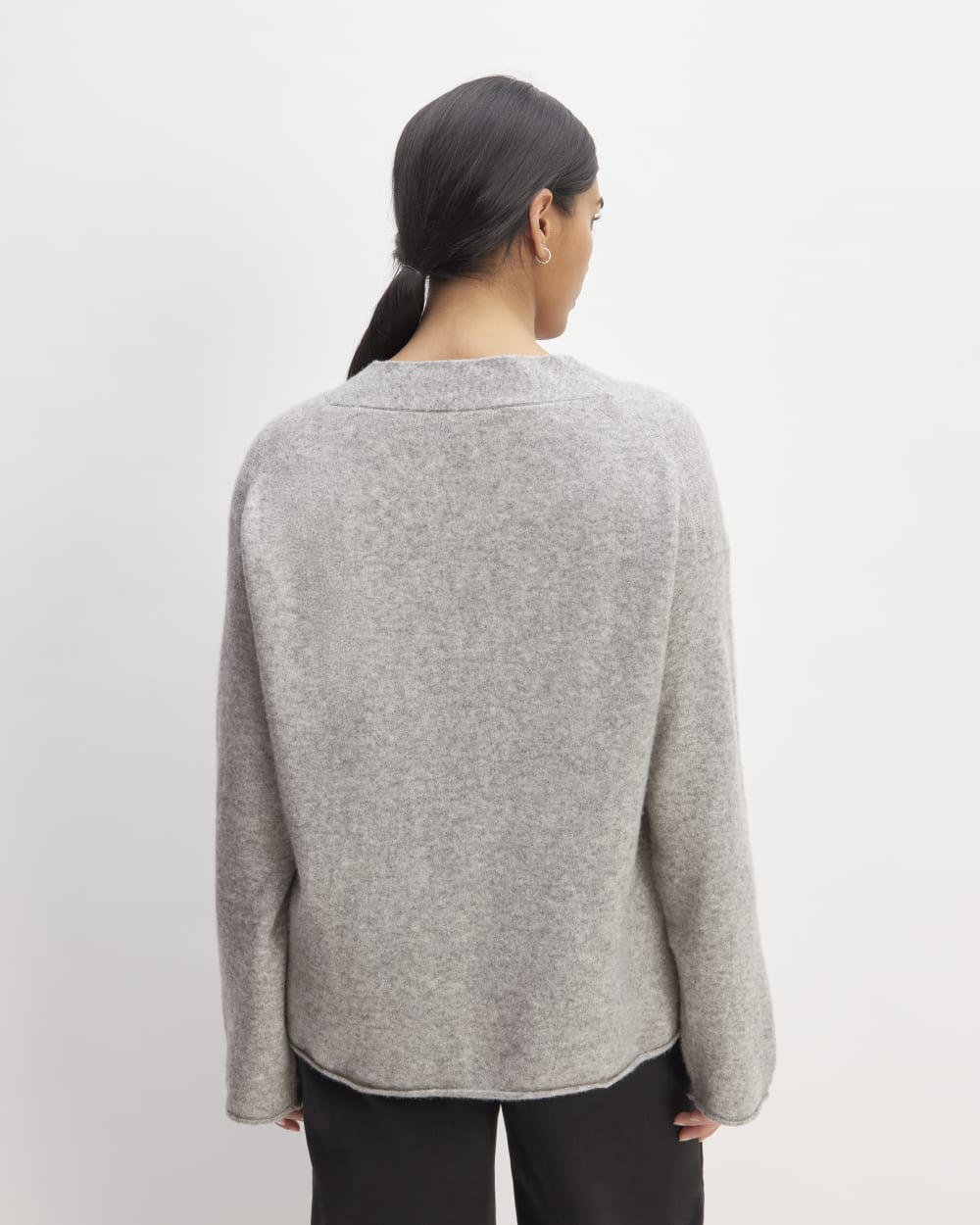 The Cozy-Stretch V-Neck Sweater | Heathered Grey