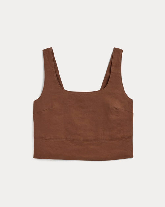 The Square Tank in Stretch Linen | Cedarwood