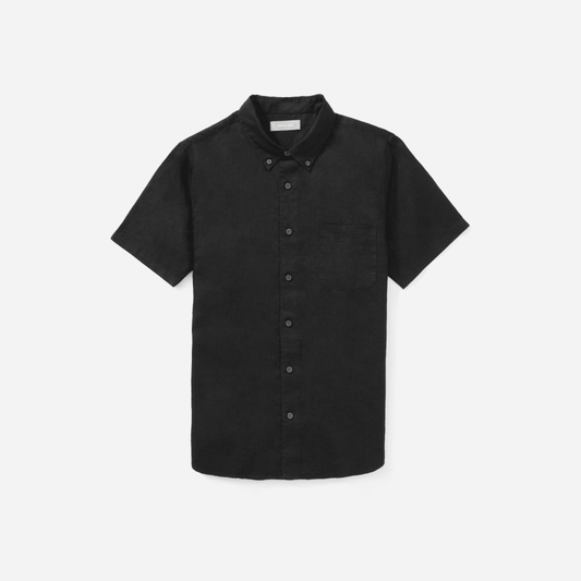 The Classic Short-Sleeve Shirt in Linen | Black