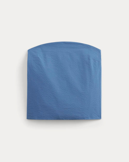 The Seersucker Tube Top | Soft Cobalt