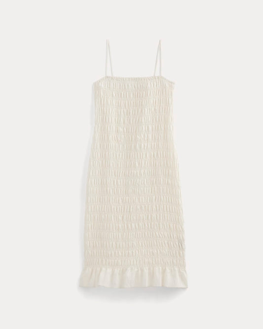 The Smocked Column Dress | Bone