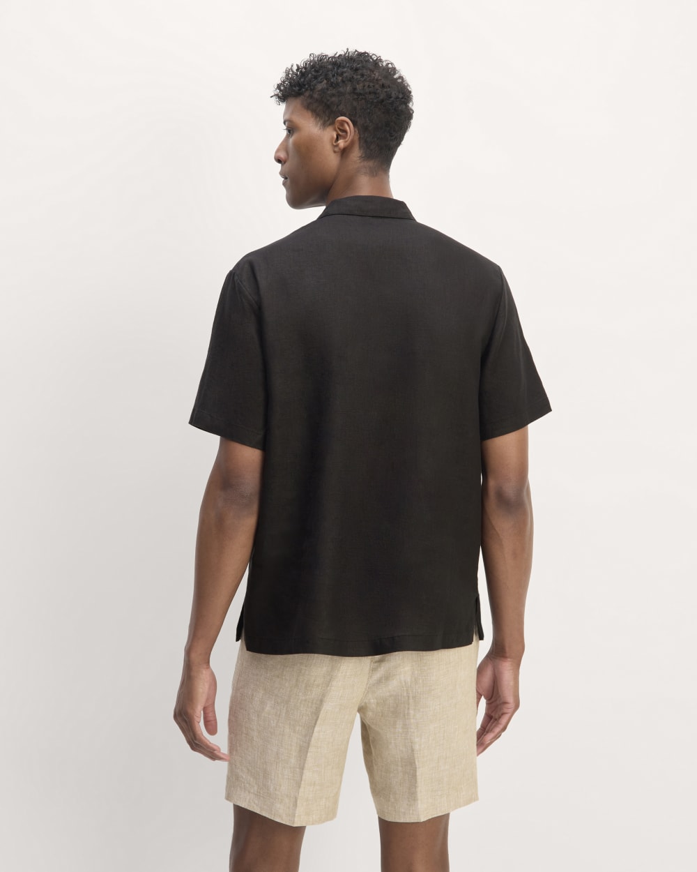 The Linen Short-Sleeve Popover Shirt | Black