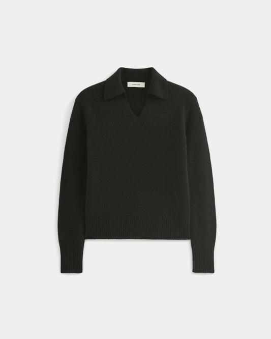 Cashmere Polo Sweater | Black