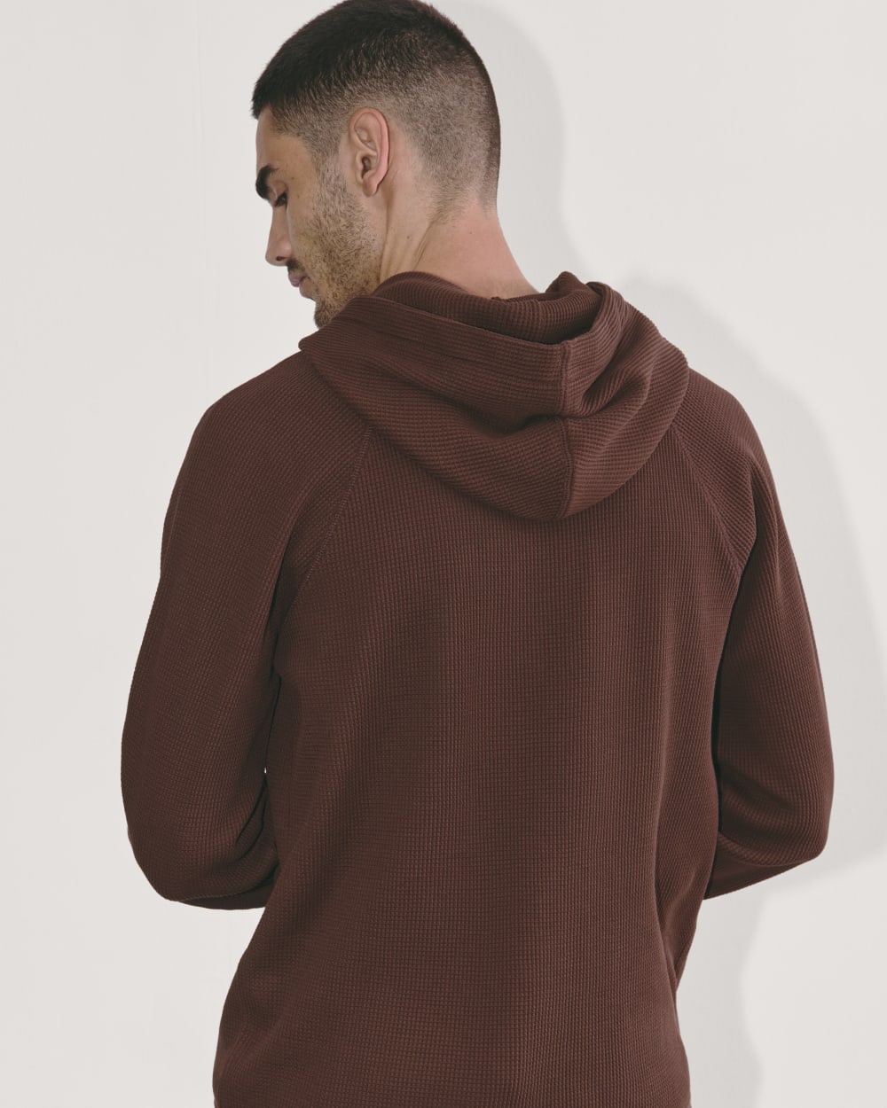 The Waffle-Knit Hoodie | Dark Mahogany