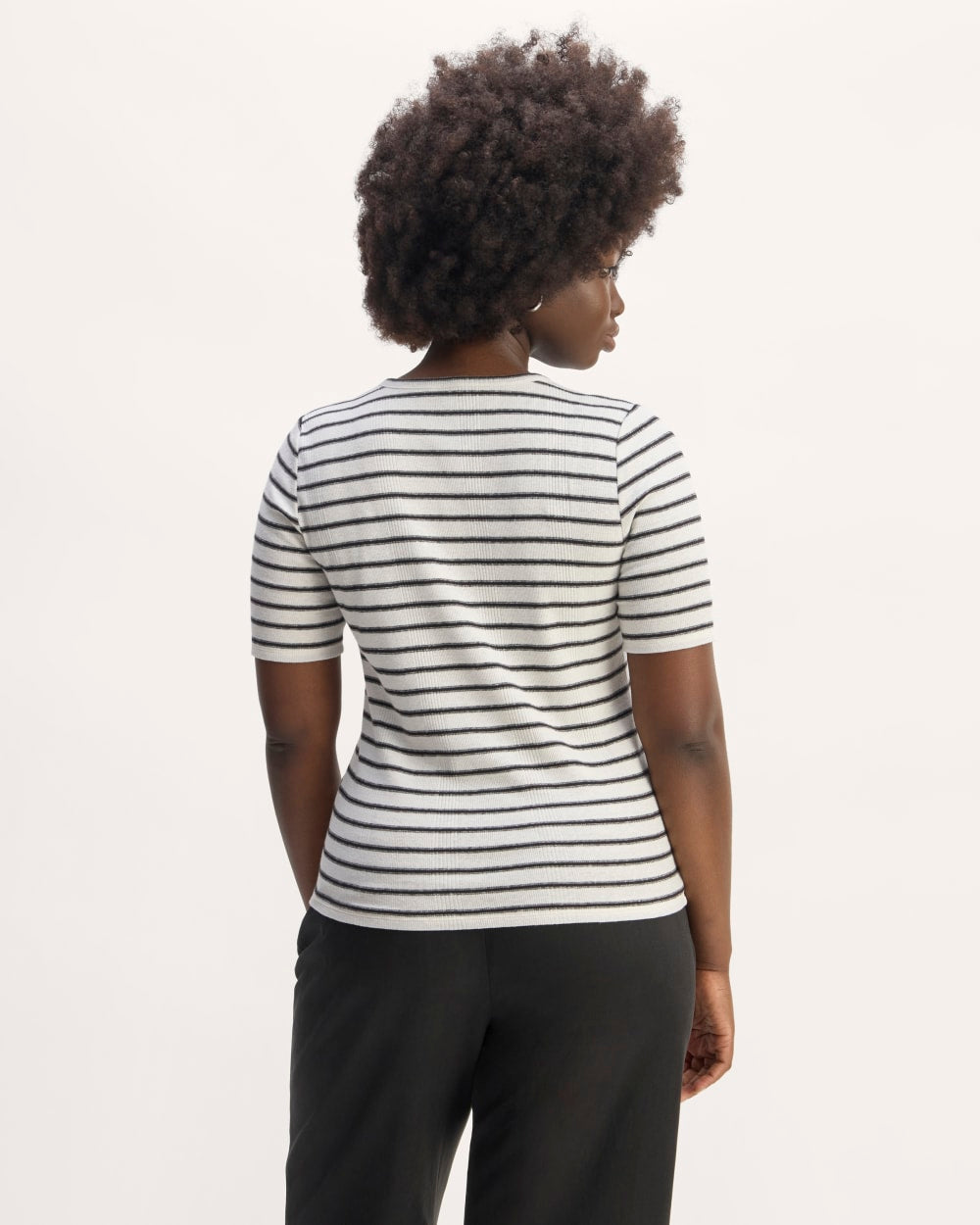 The Vintage Rib Henley | Bone / Black