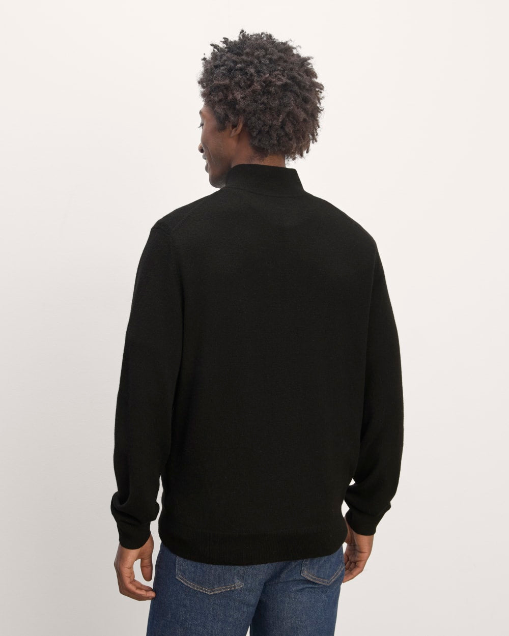 The Quarter-Zip in Cashmere | Black
