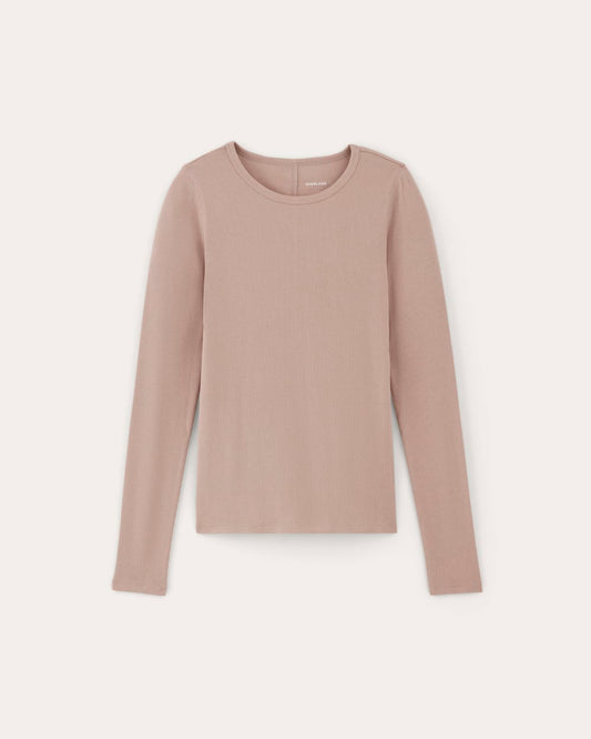 The Luxe Rib Long-Sleeve Crew | Dusty Rose
