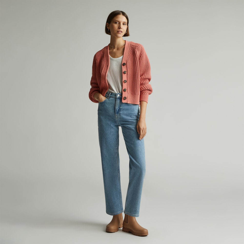 The Texture Cotton Cardigan | Light Rose