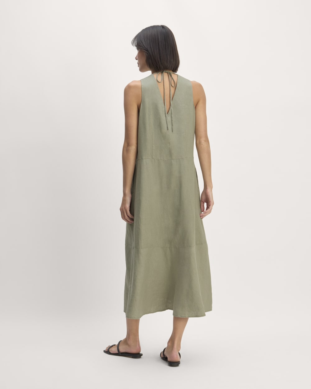 The Linen V-Neck Maxi Dress | Sage Green