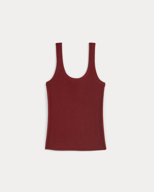 The Light Ribbed Cami in Ultrasoft Merino | Merlot