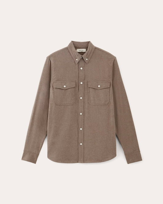 The Brushed Flannel Shirt | Taupe Melange