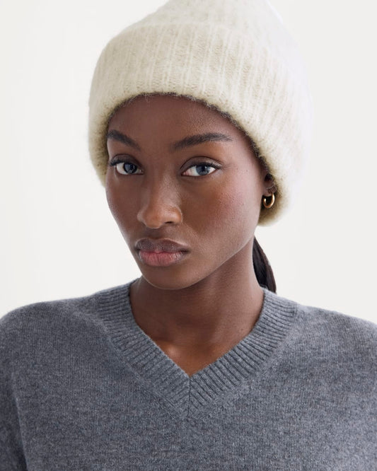 Plush Alpaca Beanie | Bone