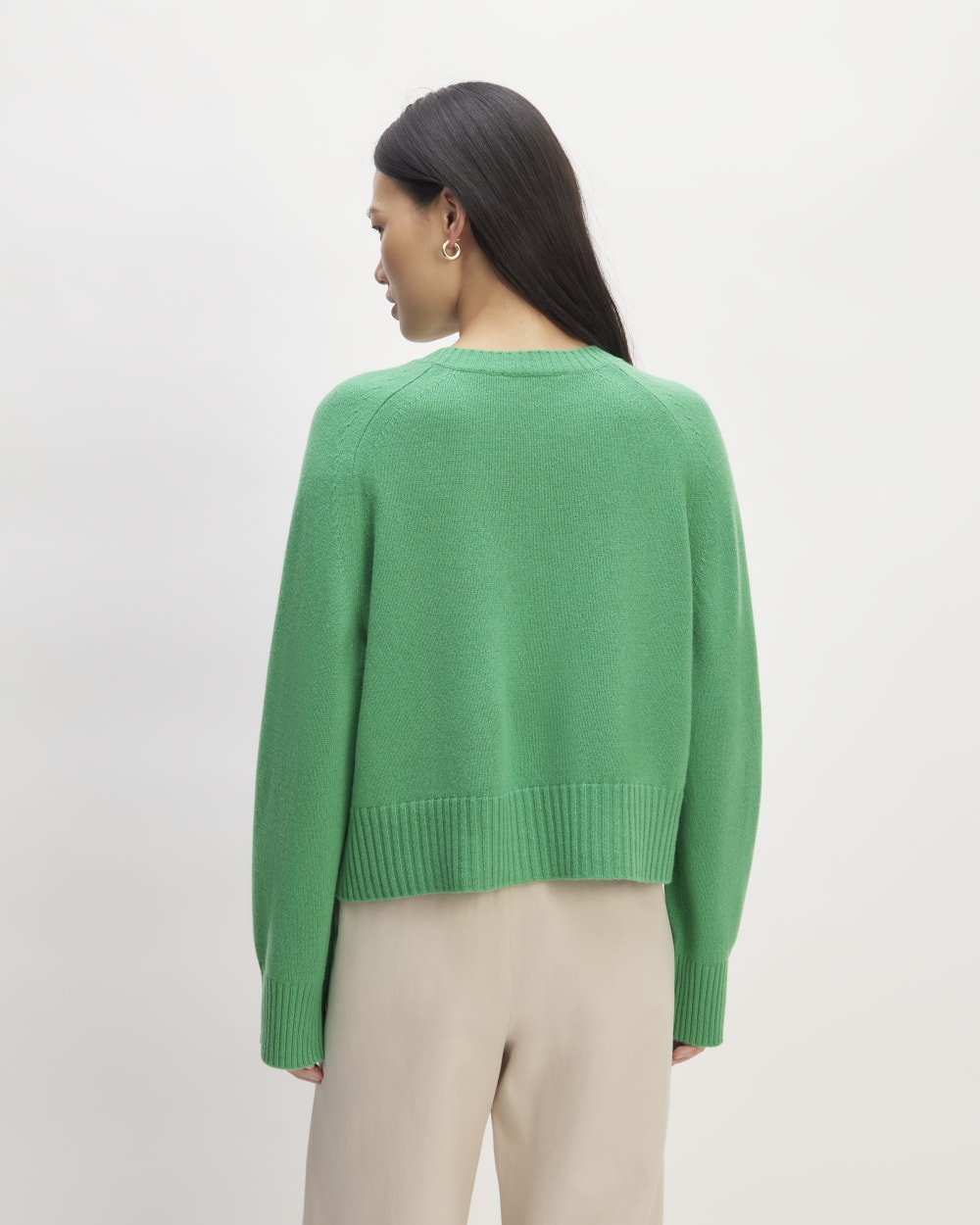 The Cashmere Boxy Crew | Bright Jade