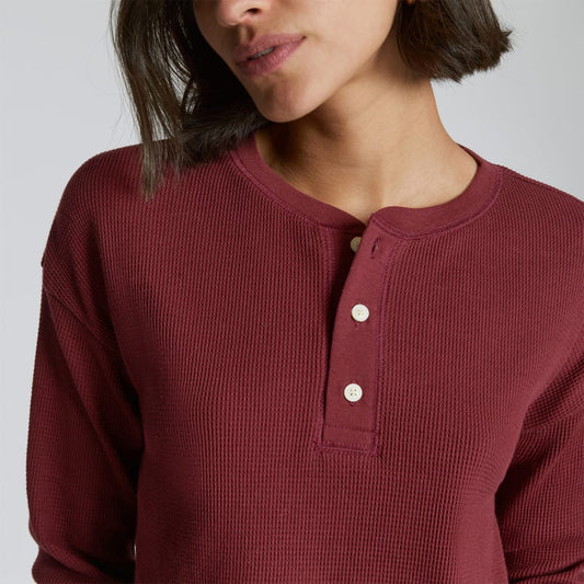 The Organic Cotton Waffle Henley | Brandy