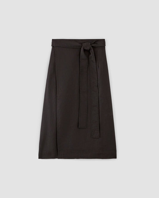 The Linen Wrap Skirt | Black