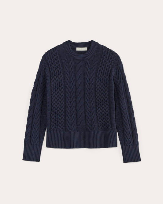 The Cable Sweater in Everyday Cotton | Navy