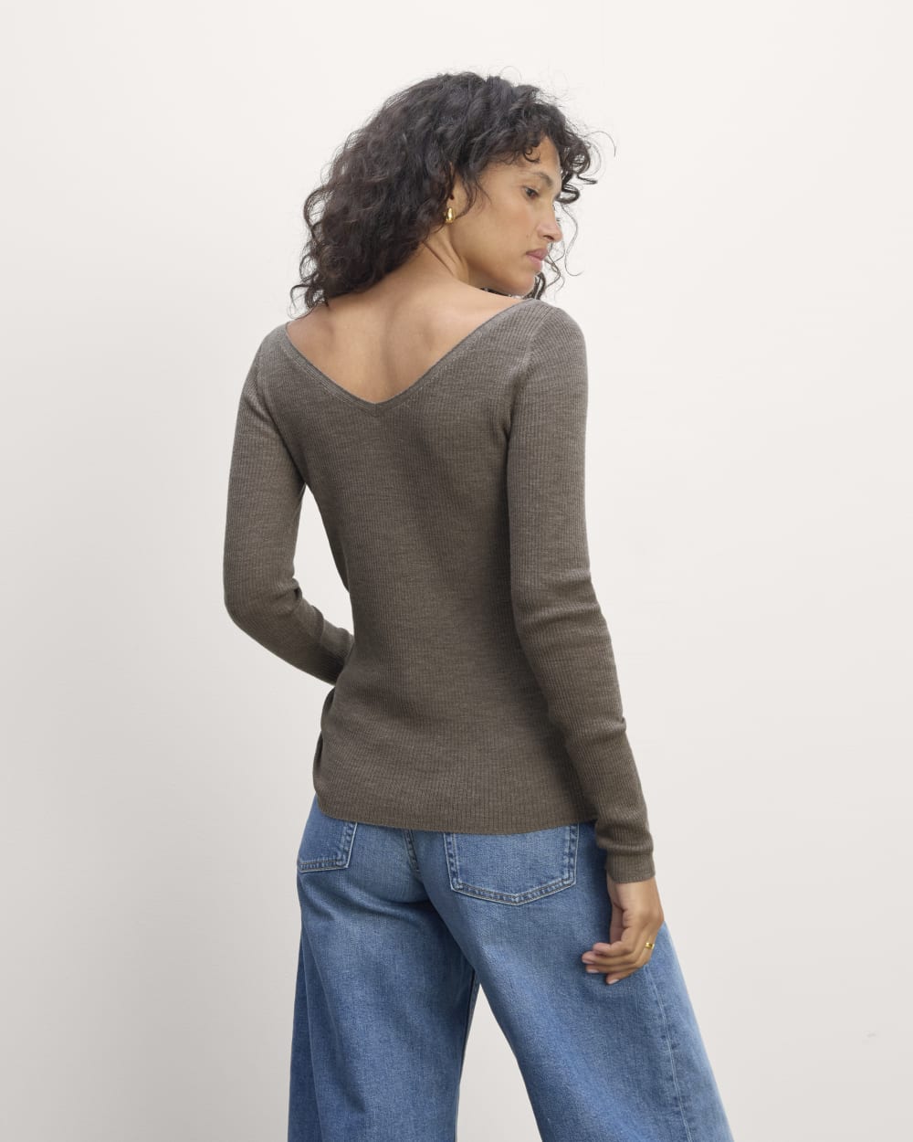 The Off-Shoulder Top in Ultrasoft Merino | Heather Cocoa