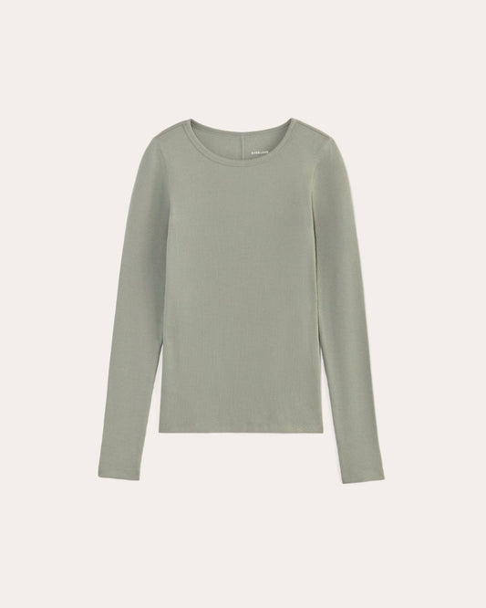 The Luxe Rib Long-Sleeve Crew | Sage Green