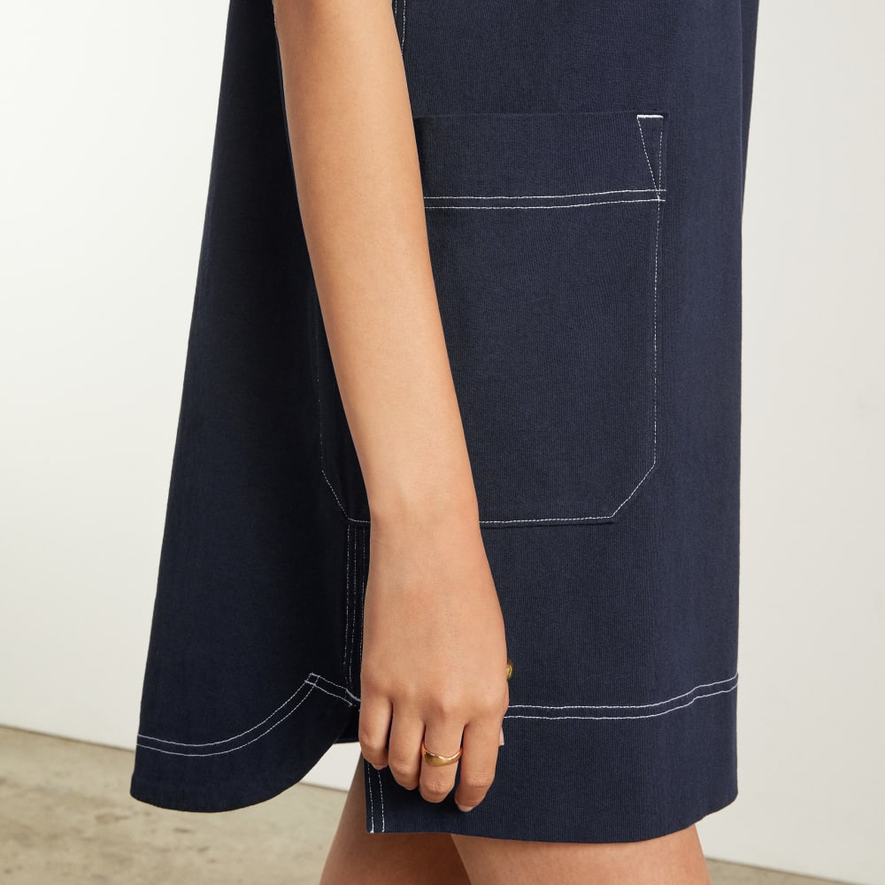 The Oversized Mariner Dress | Navy / White