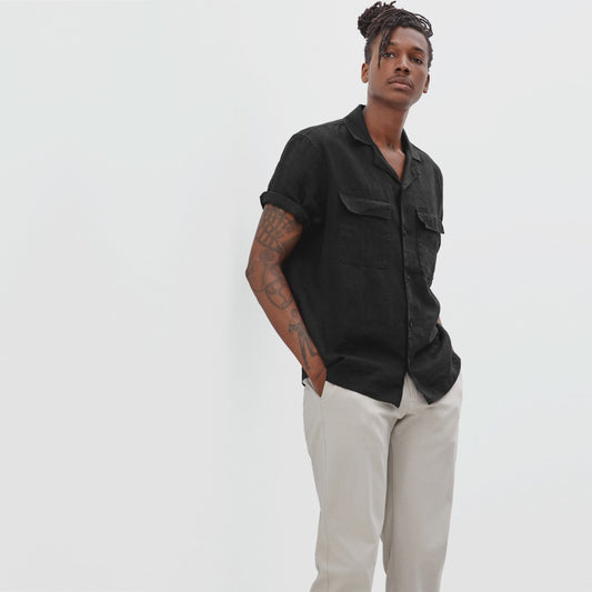 The Resort Shirt in Linen | Black