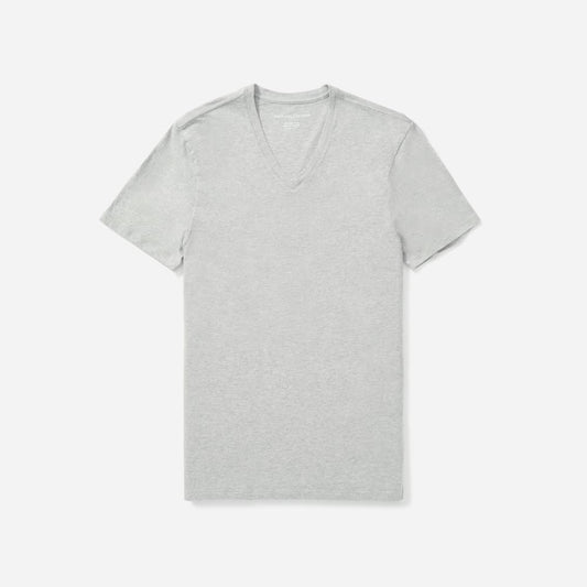 The Organic Cotton V-Neck Tee | Heathered Grey