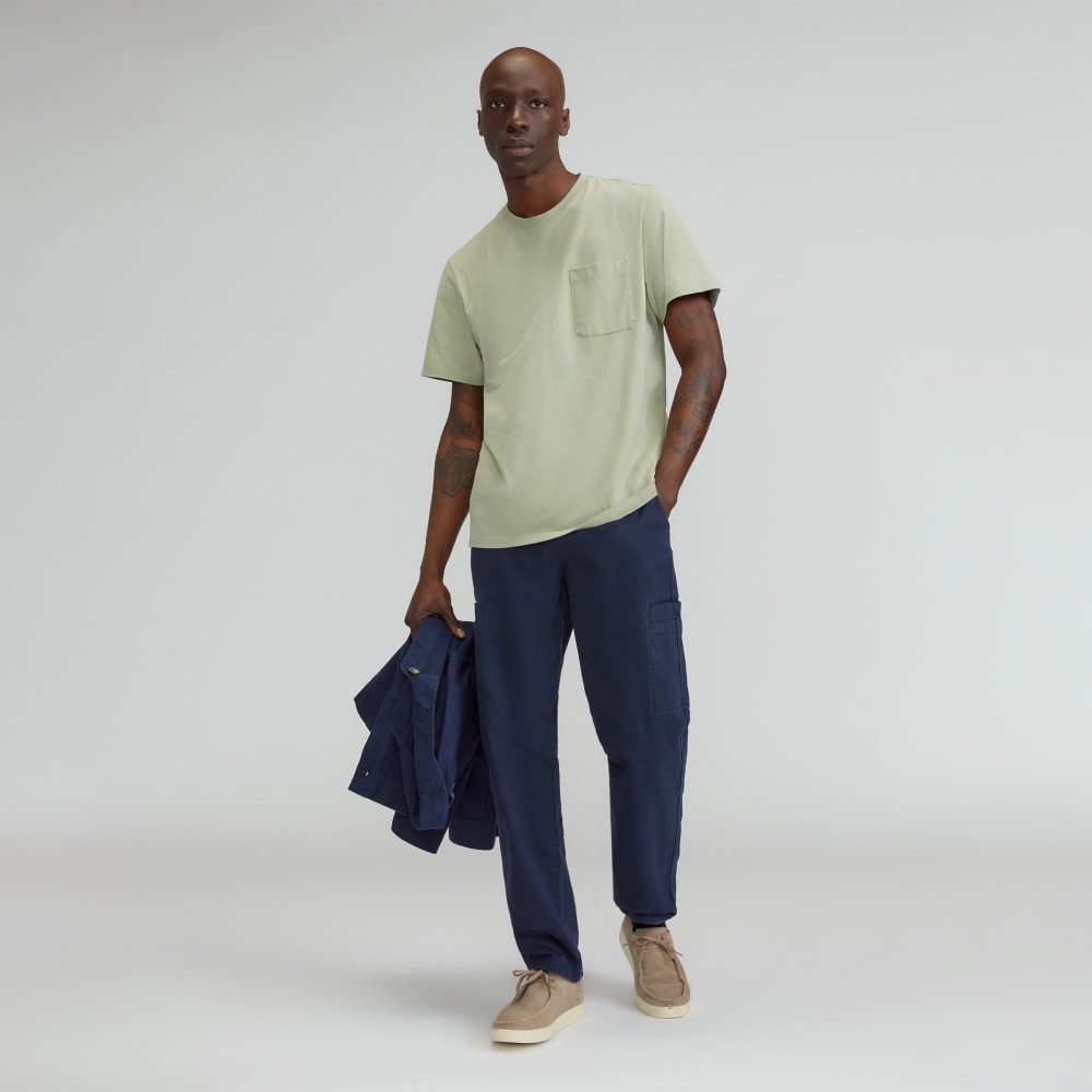The Organic Cotton Herringbone Refined Cargo | Navy