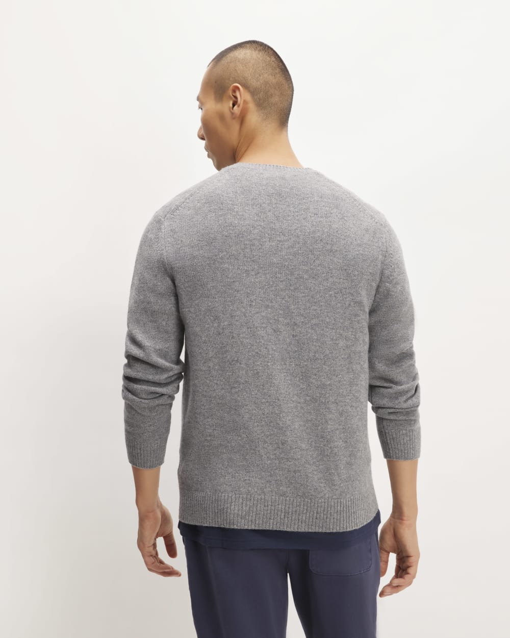 The Premium Merino Crew Neck Sweater | Heathered Mid-Grey