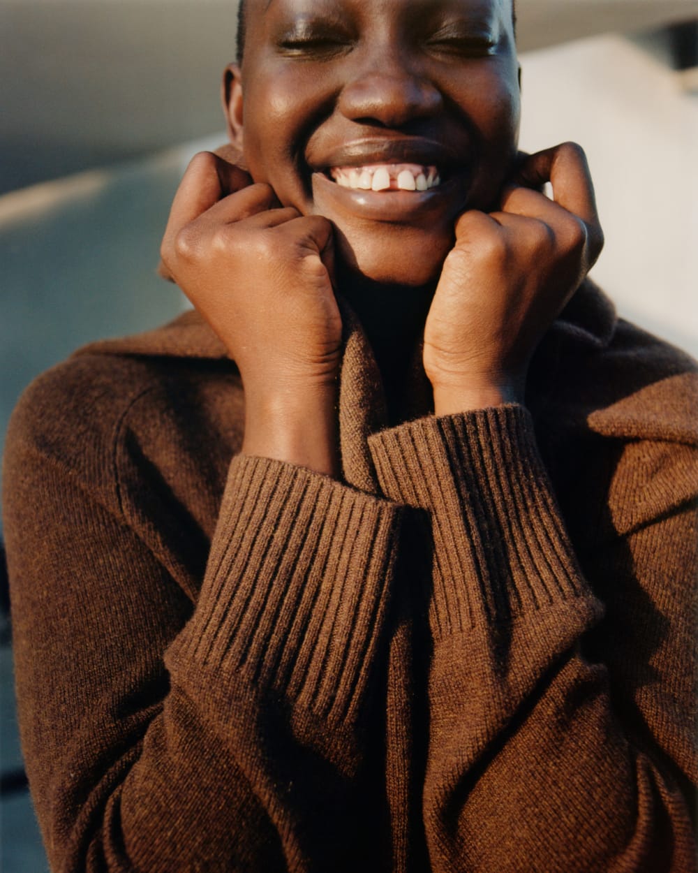 The Boxy Crew in Cashmere | Heather Cocoa