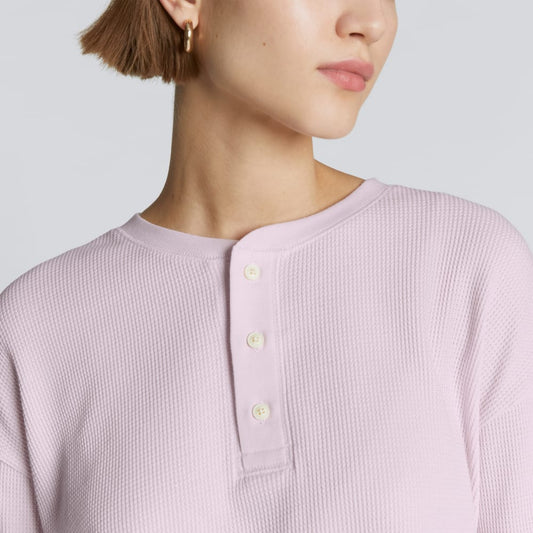 The Organic Cotton Waffle Henley | Light Lilac