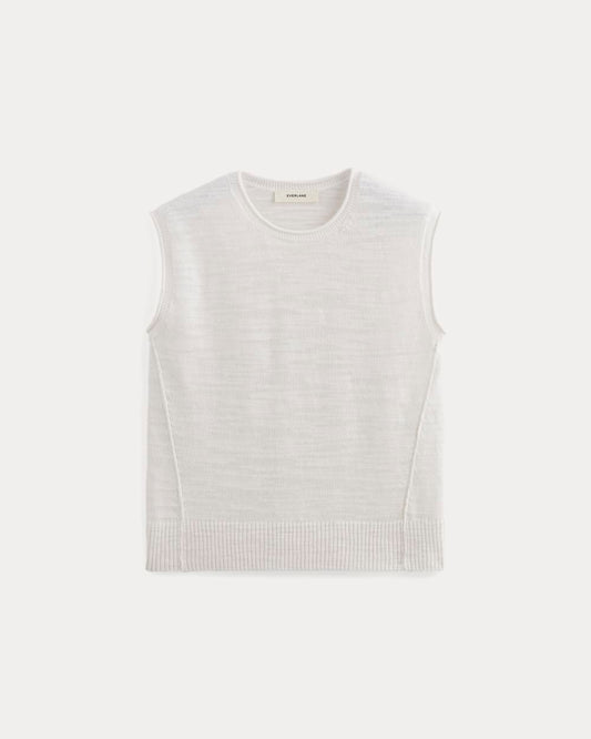 The Muscle Sweater in Cotton Linen | White