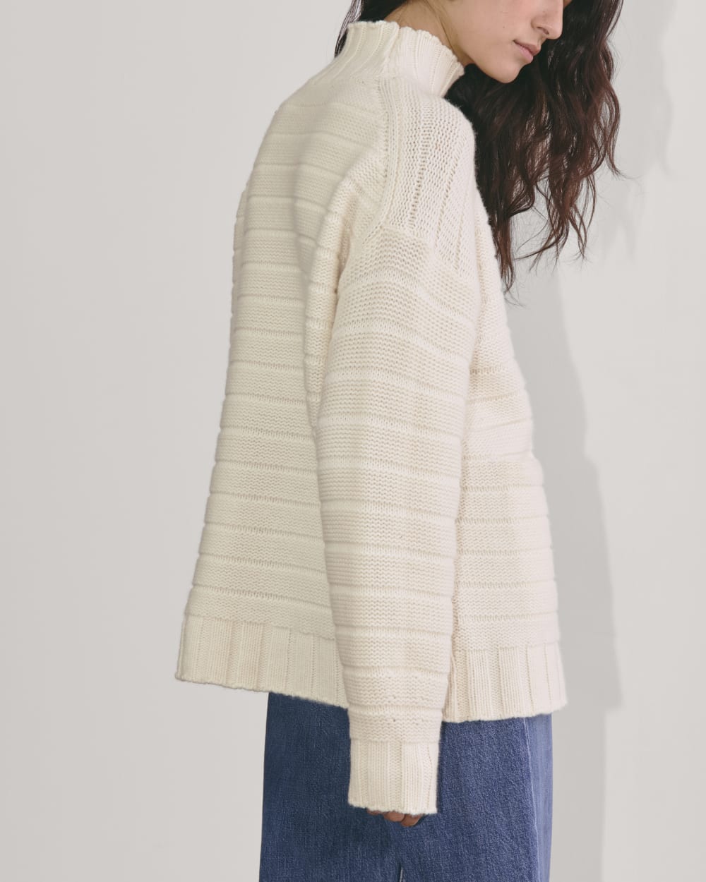 The Oversized Turtleneck in Luxe Merino | Bone