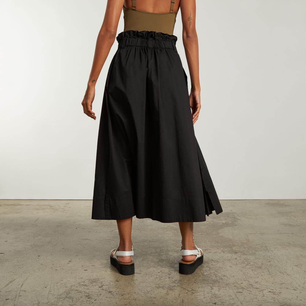 The Easy Button-Front Skirt | Black
