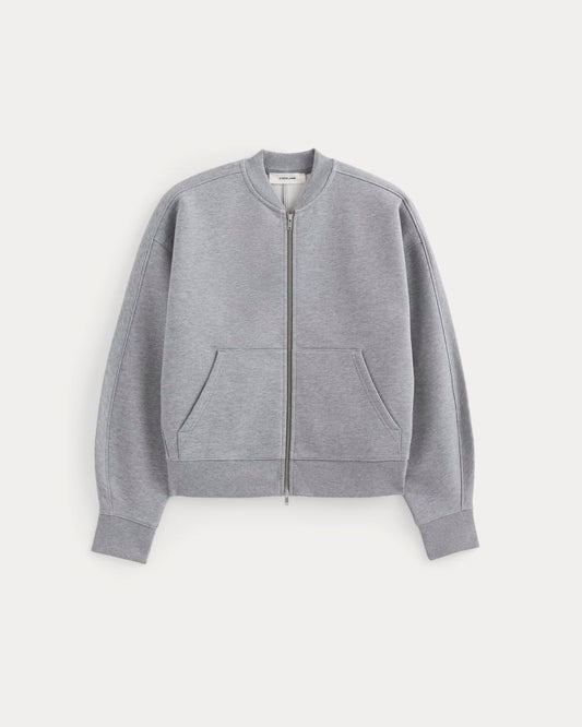 Luxe Fleece Bomber Jacket | Vintage Heather Grey