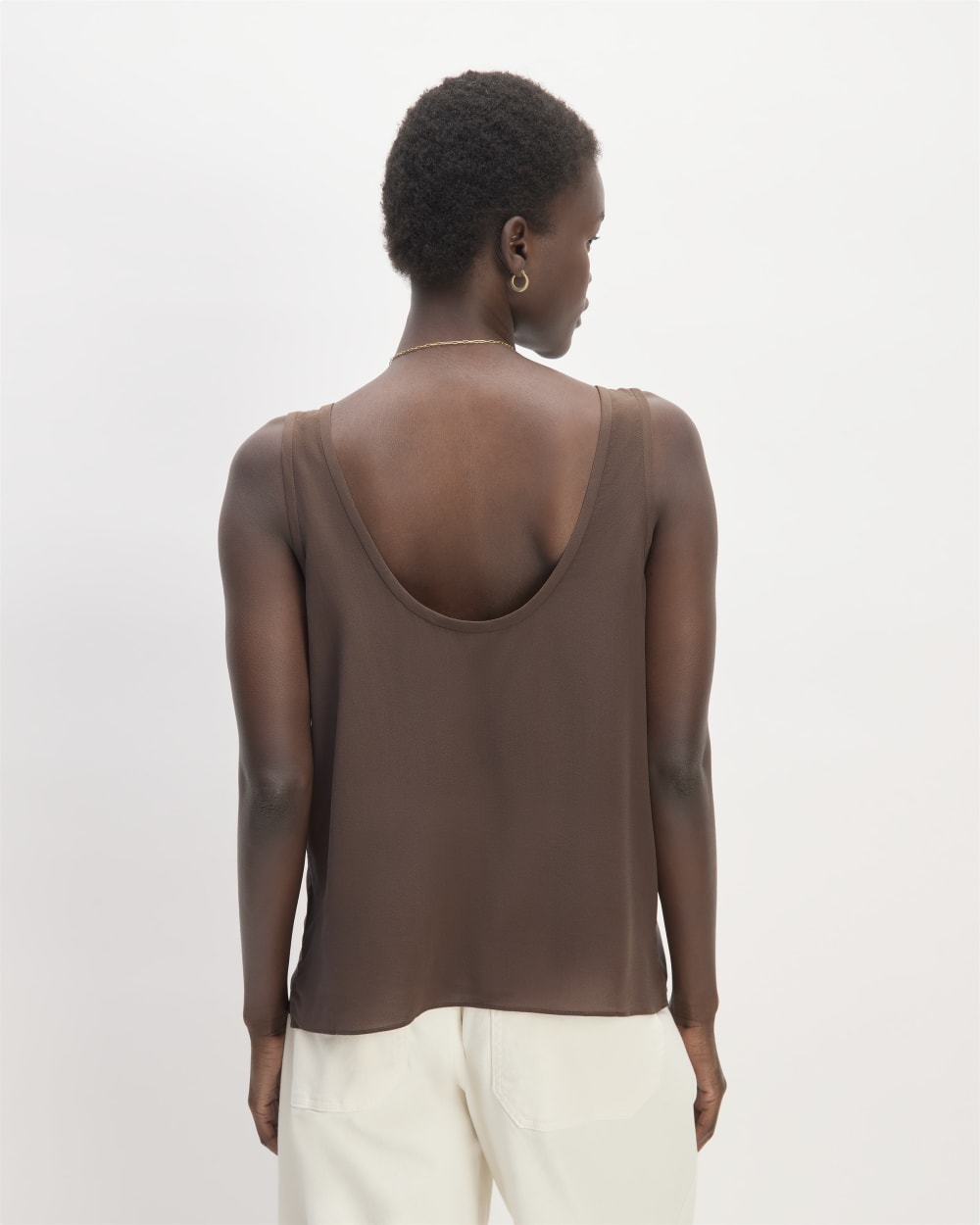 The Scoop Tank in Washable Silk | Cocoa