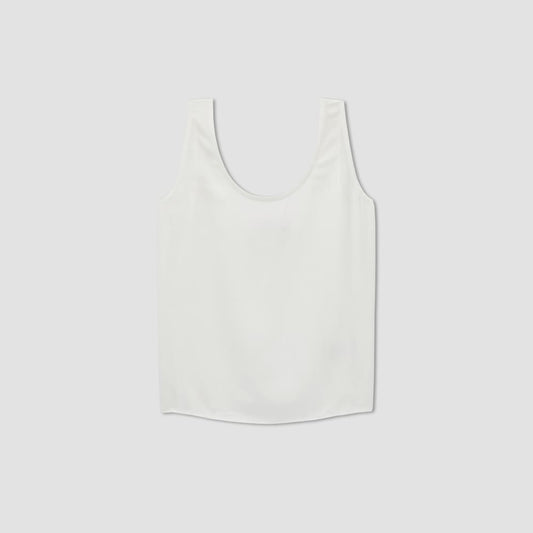 The Scoop Tank in Washable Silk | Off-White