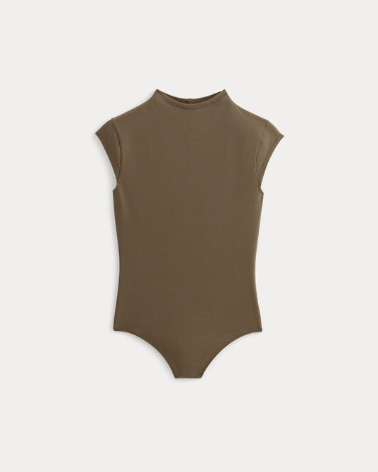 The Form Funnel-Neck Bodysuit | Deep Taupe