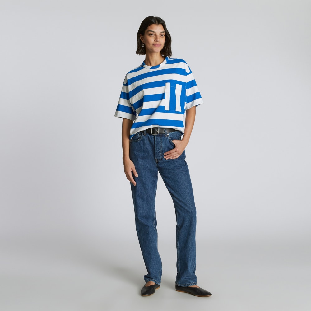 The Everyone Relaxed Tee | Lapis Blue / Canvas Tan