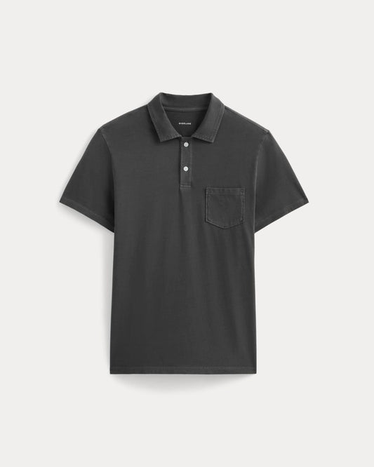 The Essential Organic Garment-Dyed Polo | Black